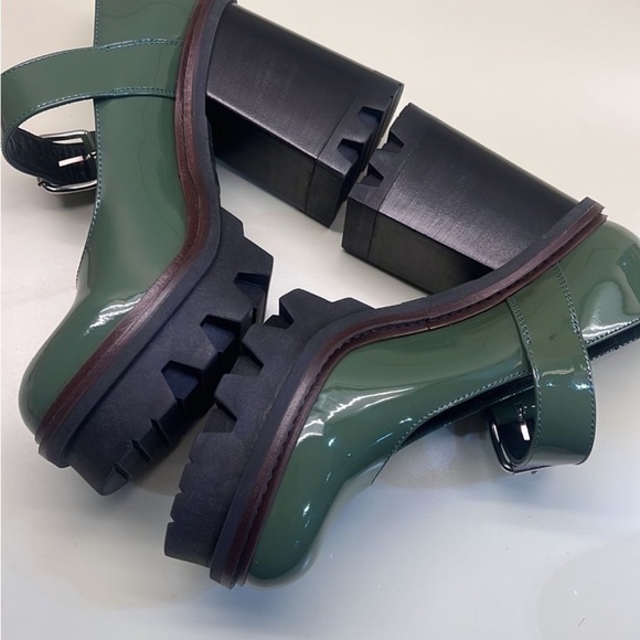 Agl Green Platform Mary Jane Shoes with Chunky Heel made in Italy - Picture 5 of 11